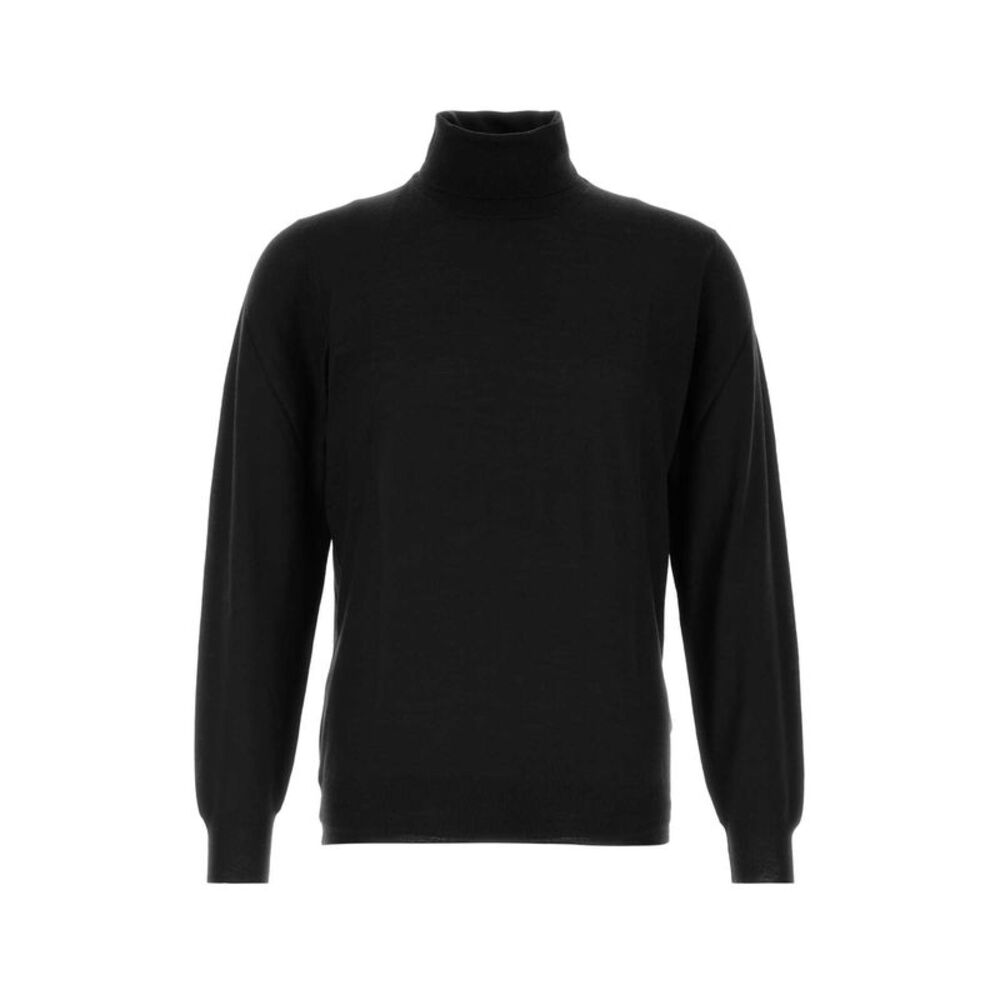 Fedeli Men Black Wool Sweater